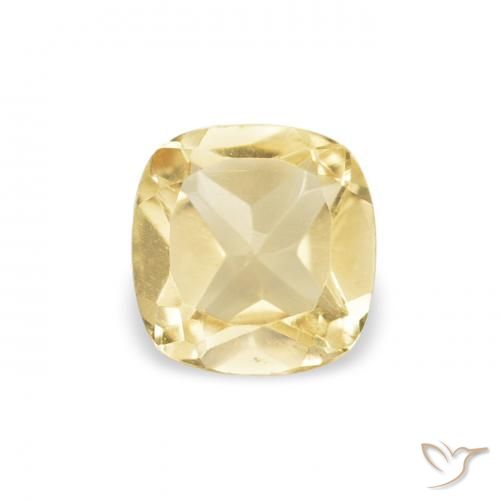 0.41ct 天然 ライトイエロー シトリン, クッション, VVS-VS