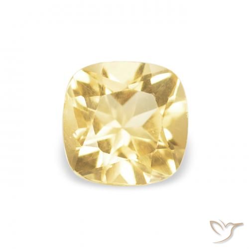 0.52ct 天然 薄いゴールド シトリン, クッション, VVS