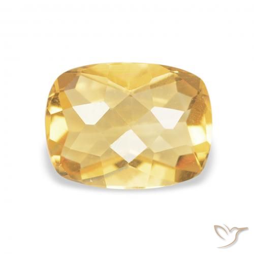 1.14ct 天然 ミディアムゴールド シトリン, クッション, VVS