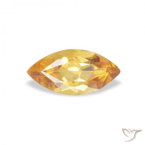 0.43ct 天然 Medium Light Orange-Gold シトリン, マーキーズ, VVS-VS