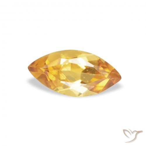 0.43カラットの天然Medium Light Orange-Goldシトリン、マーキーズ、VVS-VS