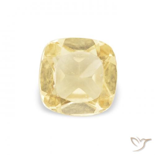 0.47ct 天然 薄いゴールデンイエロー シトリン, クッション, VVS-VS
