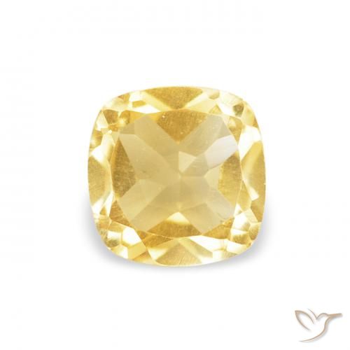 0.45ct 天然 ライトイエロー シトリン, クッション, VVS-VS