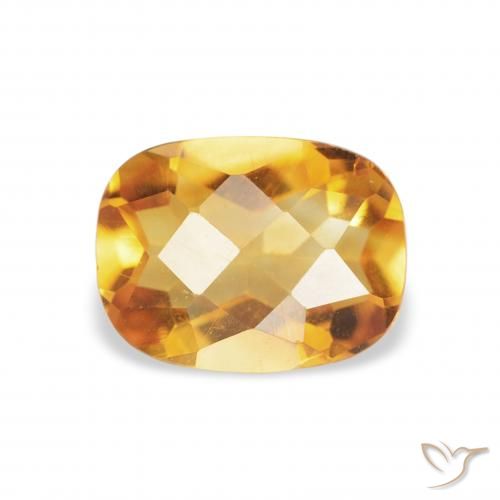 1.15ct 天然 ゴールドオレンジ シトリン, クッション, VS