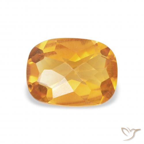 1.04ct 天然 ダークオレンジゴールド シトリン, クッション, VVS
