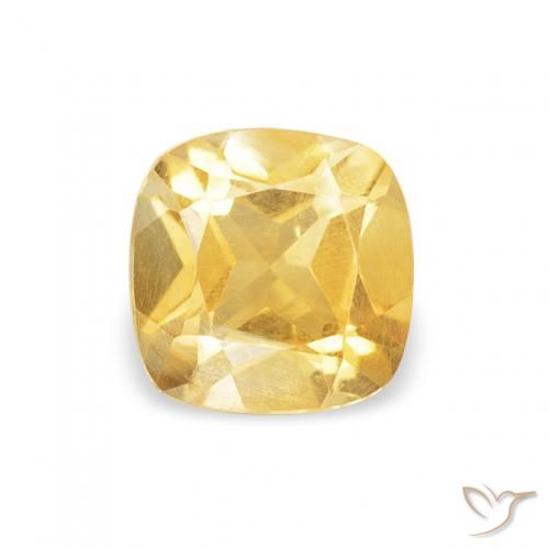 0.45ct 天然 ゴールド シトリン, クッション, VS