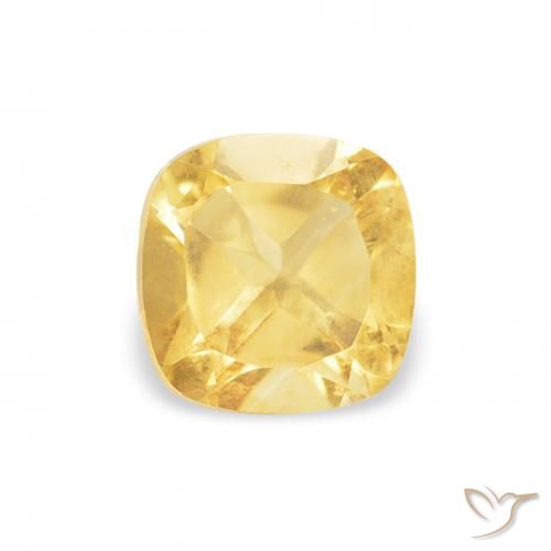 0.55ct 天然 ミディアムゴールド シトリン, クッション, VS