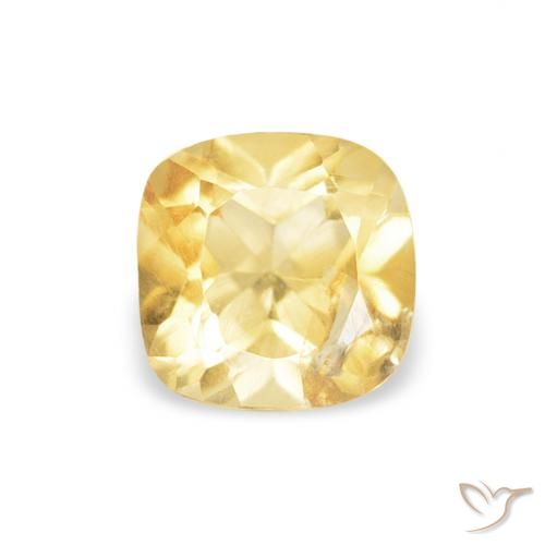 0.50ct 天然 ゴールド シトリン, クッション, VS