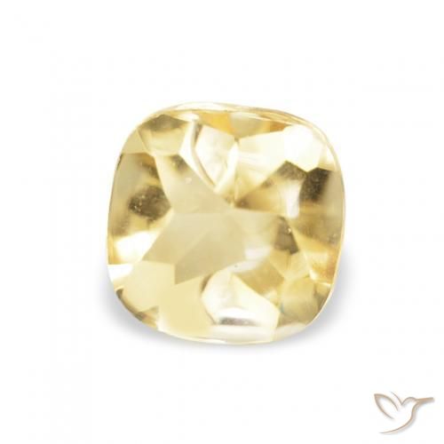 0.58ct 天然 薄いゴールド シトリン, クッション, 透明