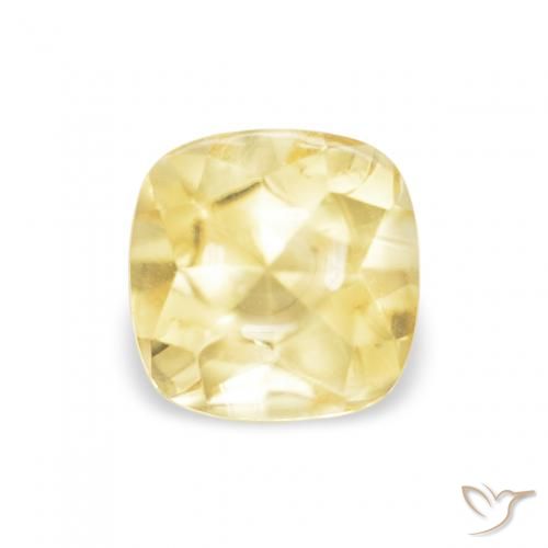 0.64ct 天然 薄いゴールデンイエロー シトリン, クッション, 透明