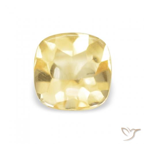 0.65ct 天然 薄いゴールド シトリン, クッション, 透明