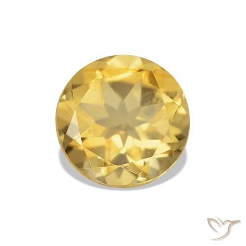 1.20ct 薄いゴールデンイエロー シトリン, ラウンド, VVS-VS