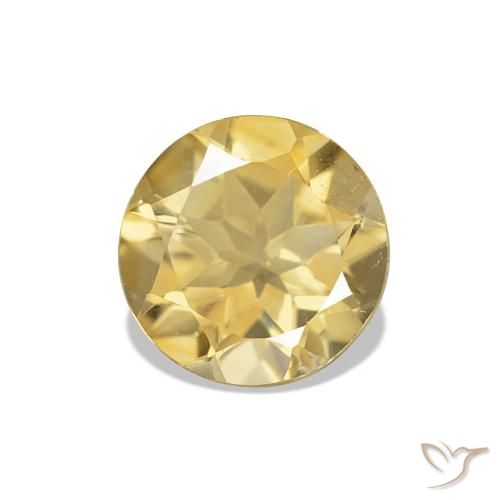 1.12ct 薄いゴールデンイエロー シトリン, ラウンド, VVS-VS