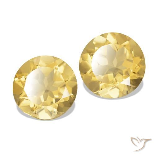 Shop natural 2.29ct 薄いゴールデンイエロー シトリン gems, ラウンドカット, from ブラジル at GemSelect. In stock, global shipping!