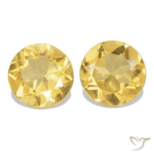 Shop natural 1.99ct 薄いゴールデンイエロー シトリン gems, ラウンドカット, from ブラジル at GemSelect. In stock, global shipping!