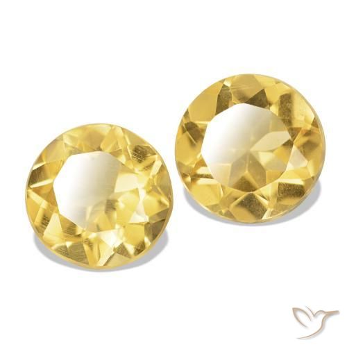 Shop natural 1.99ct 薄いゴールデンイエロー シトリン gems, ラウンドカット, from ブラジル at GemSelect. In stock, global shipping!