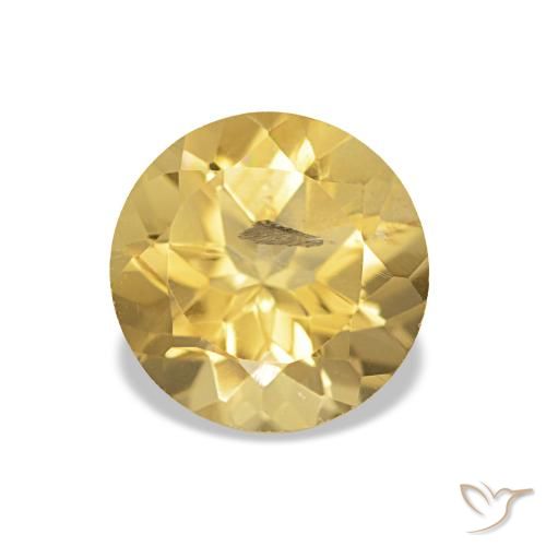 1.24ct 薄いゴールデンイエロー シトリン 宝石, ラウンド, VS-SI