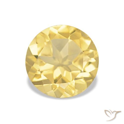 1.08ct 薄いゴールデンイエロー シトリン, ラウンド, VVS