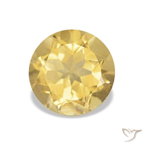 1.26ct 薄いゴールド シトリン 宝石, ラウンド, VVS