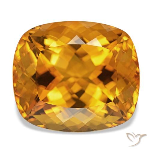 24.69ct ダークオレンジゴールド シトリン, クッション, IF