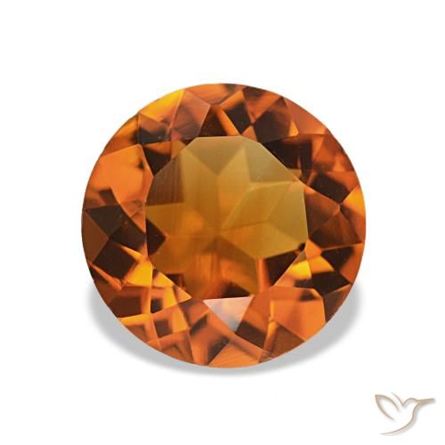 1.61ct ディープオレンジ シトリン, ラウンド, VS