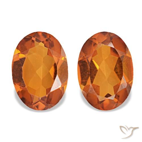 1.34カラットの天然Medium Dark-Orangeシトリン（7.1×5.1 mm・オーバルカット）