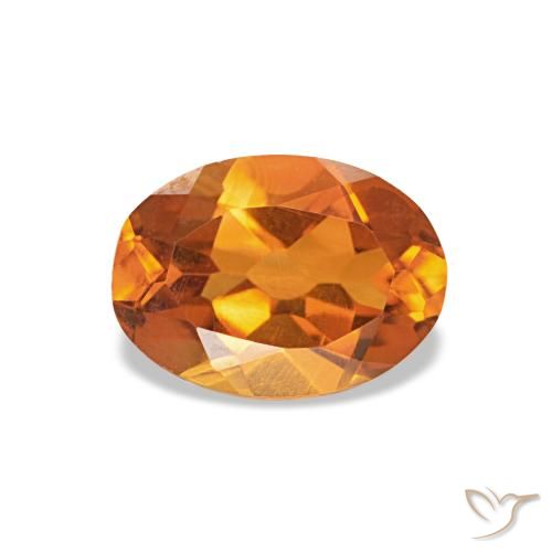 0.64ct オレンジ シトリン, 楕円形, VVS-VS