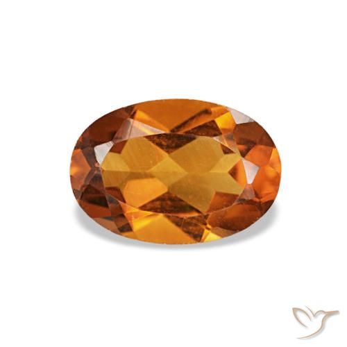 0.67ct オレンジブラウン シトリン, 楕円形, VS