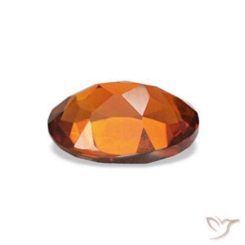 0.69カラットの天然Medium Dark-Orangeシトリン（7.1×5.1 mm・オーバルカット）