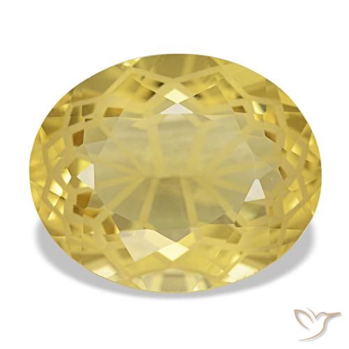5.90カラットの天然Medium Light-Yellowシトリン（13.7×11.2 mm・オーバルカット）