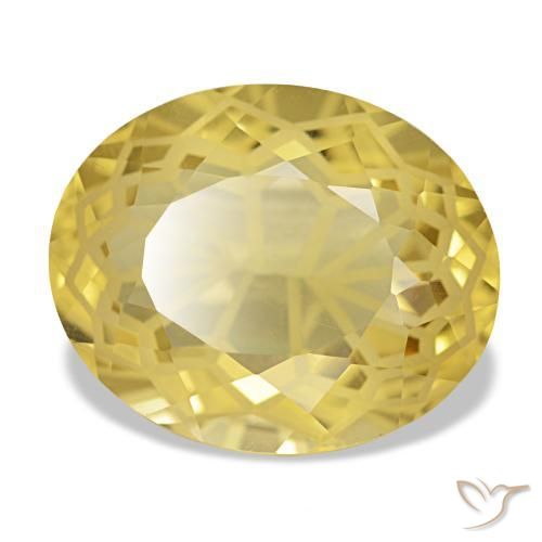 5.90カラットの天然Medium Light-Yellowシトリン（13.7×11.2 mm・オーバルカット）