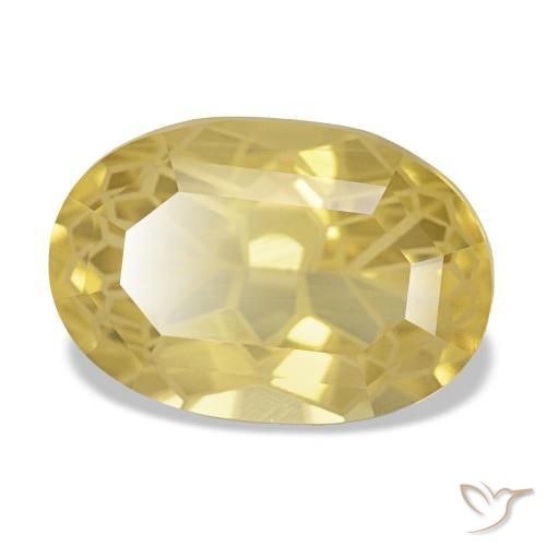 3.66カラットの天然Medium Light-Yellowシトリン（11.9×8.2 mm・オーバルカット）