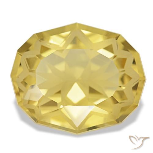 9.03カラットの天然Medium Light-Yellowシトリン（15.9×13.2 mm・オーバルカット）