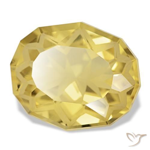 9.03カラットの天然Medium Light-Yellowシトリン（15.9×13.2 mm・オーバルカット）