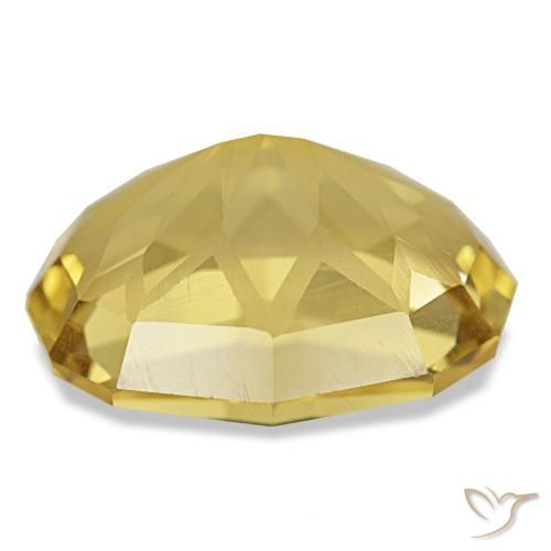 9.03カラットの天然Medium Light-Yellowシトリン（15.9×13.2 mm・オーバルカット）