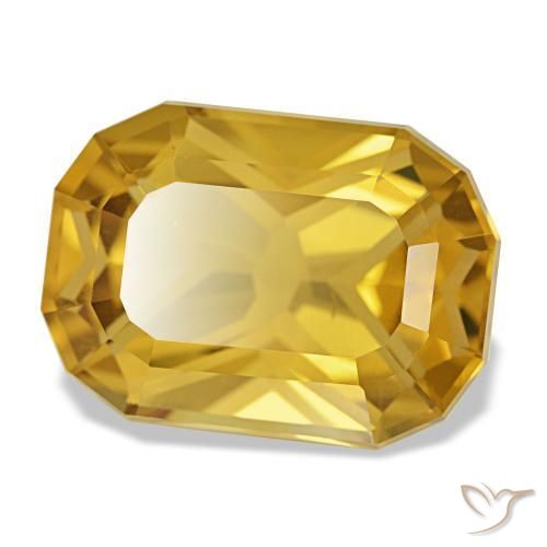 10.70カラットの天然ゴールデンオレンジシトリン（16.6×11.8 mm・クッションカット）