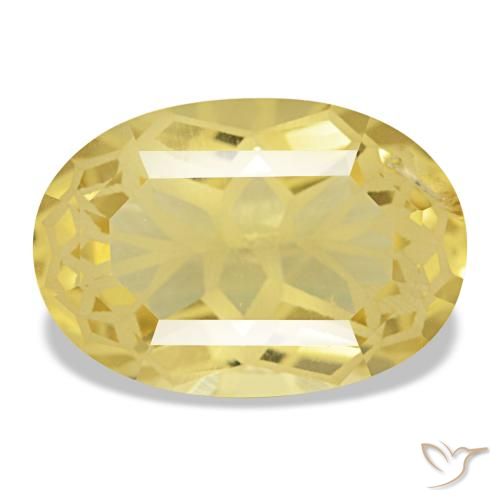 5.78カラットの天然ミディアムイエローシトリン（14.5×10 mm・オーバルカット）