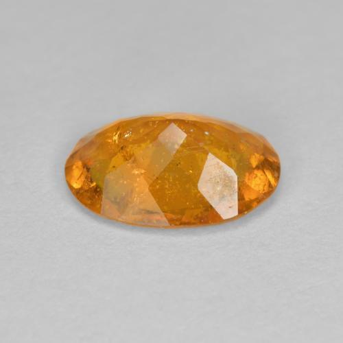 1.43カラットの天然アプリコットオレンジクリノヒューマイト（9.1×6.8 mm・オーバルカット）