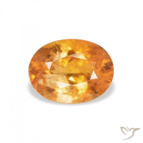 1.26ct 天然 ミディアムオレンジ クリノヒューマイト, 楕円形, SI-I1