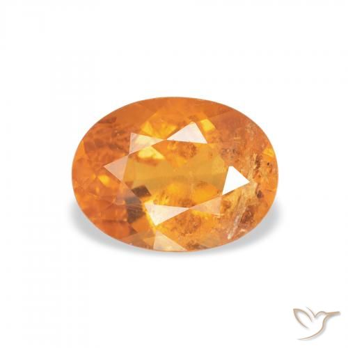 1.29ct 天然 鮮やかなオレンジ クリノヒューマイト, 楕円形, SI-I1