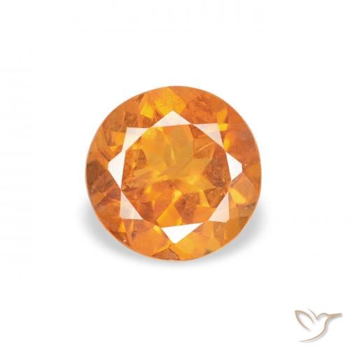 0.44ct 天然 ミディアムオレンジ クリノヒューマイト, ラウンド, SI-I1