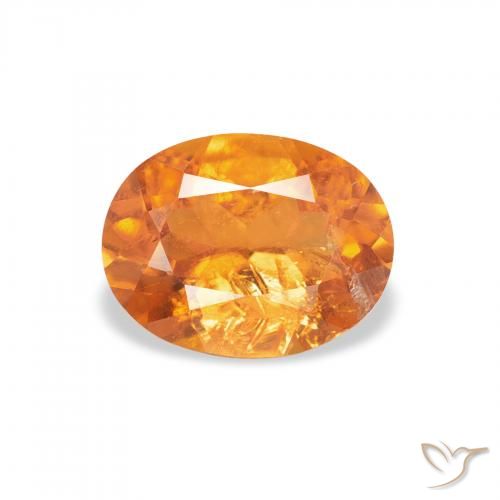 1.29ct 天然 ミディアムオレンジ クリノヒューマイト, 楕円形, SI-I1