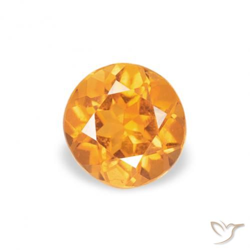 0.28ct 天然 ミディアムオレンジ クリノヒューマイト, ラウンド, VS-SI