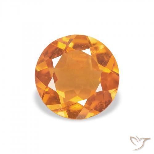 1.34ct 天然 アプリコットオレンジ クリノヒューマイト, ラウンド, VS-SI