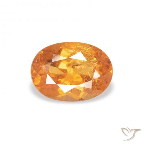 0.87ct 天然 ミディアムオレンジ クリノヒューマイト, 楕円形, SI