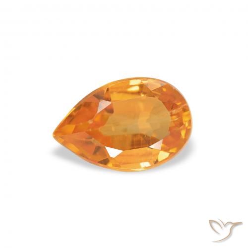 0.75ct 天然 ミディアムオレンジ クリノヒューマイト, 洋梨の形, SI