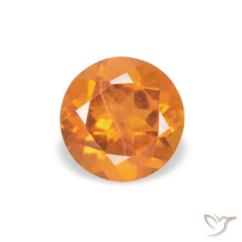 0.55ct 天然 アンバーオレンジ クリノヒューマイト, ラウンド, SI