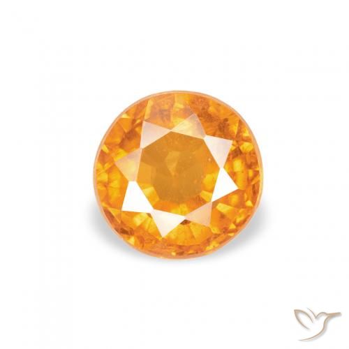 0.48ct 天然 アンバーオレンジ クリノヒューマイト, ラウンド, SI