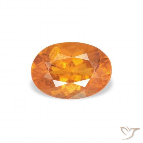 0.85ct 天然 ミディアムオレンジ クリノヒューマイト, 楕円形, SI