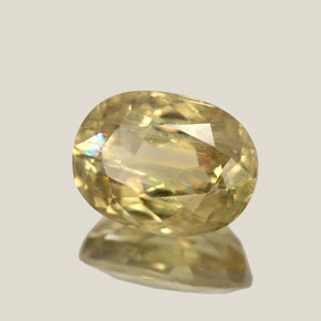 6.98カラットの天然グリーン/ピンクカラーチェンジダイアスポア（13×9.8 mm・オーバルカット）